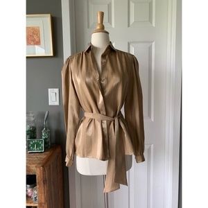 Vintage Golden stripe button down blouse